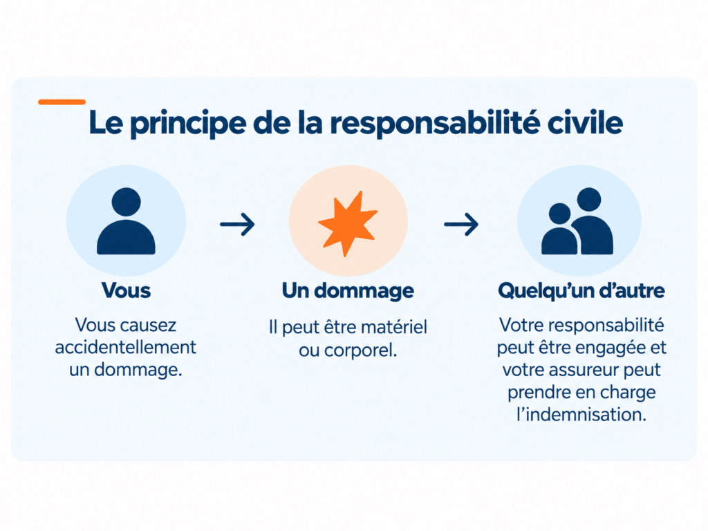Schéma du fonctionnement de la responsabilité civile étudiant